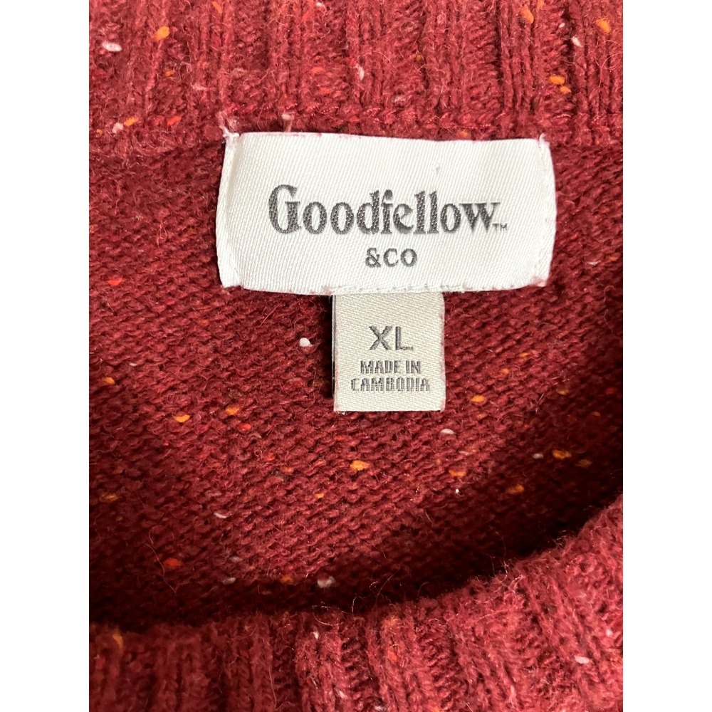Goodfellow & Co Fair Isle Men's XL Sweater Burgundy/Red Ski Warm Knit Alpine - Picture 8 of 8